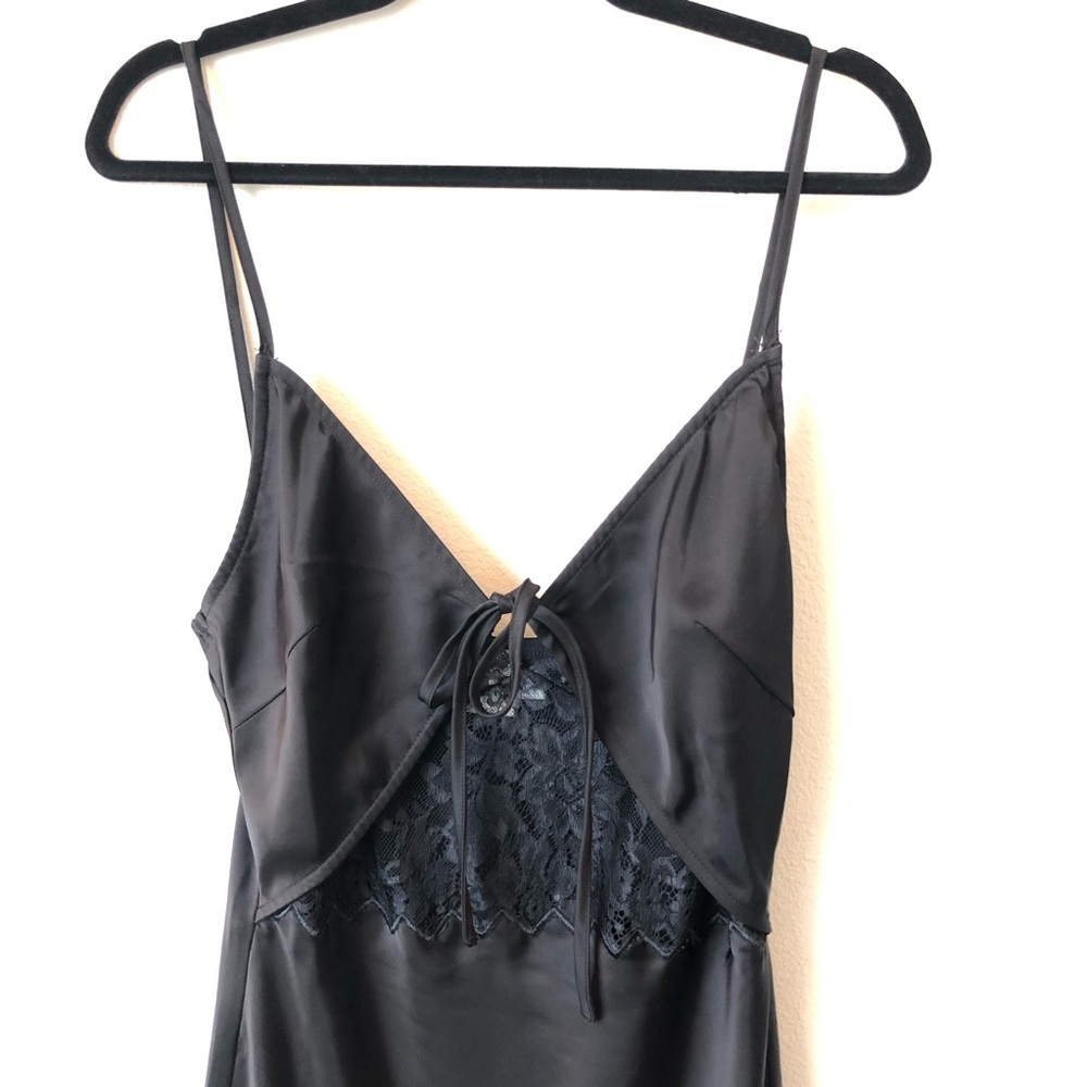 Black Hello Molly Black Ultimate Love Satin Slip Maxi Dress Size US 8 - Picture 3 of 12